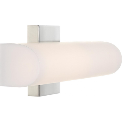 Bend - 25" LED Vanity with White Acrylic - Brushed Nickel Finish