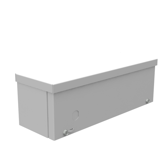 4X12x4 Screw Cover Wireway Type 3R UL Listed Steel Knockouts ANSI 61 Gray Quad D Knockout For Lock