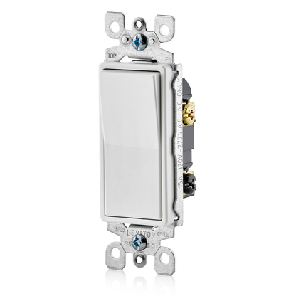 15 Amp Decora Rocker 3-Way Switch, Grounding, White