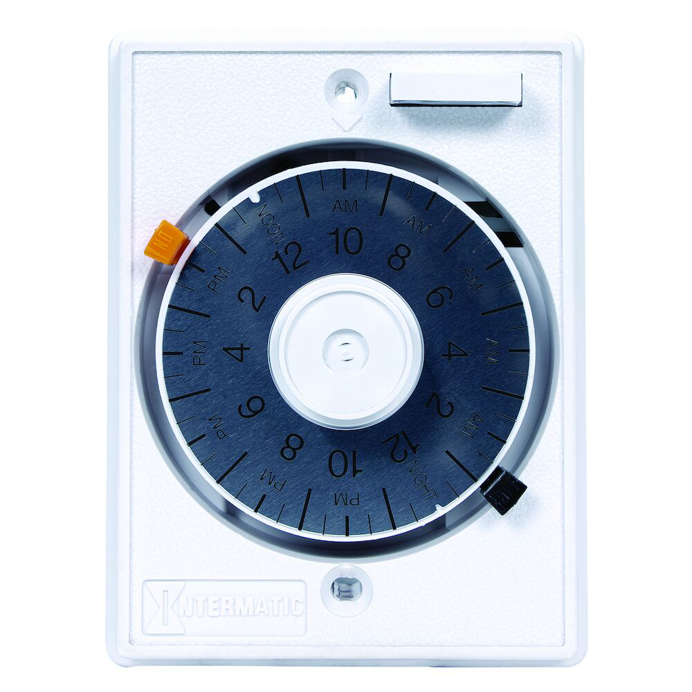 24-Hour Heavy-Duty Mechanical In-Wall Timer, 125VAC, 15 A, Permanent Trippers, White