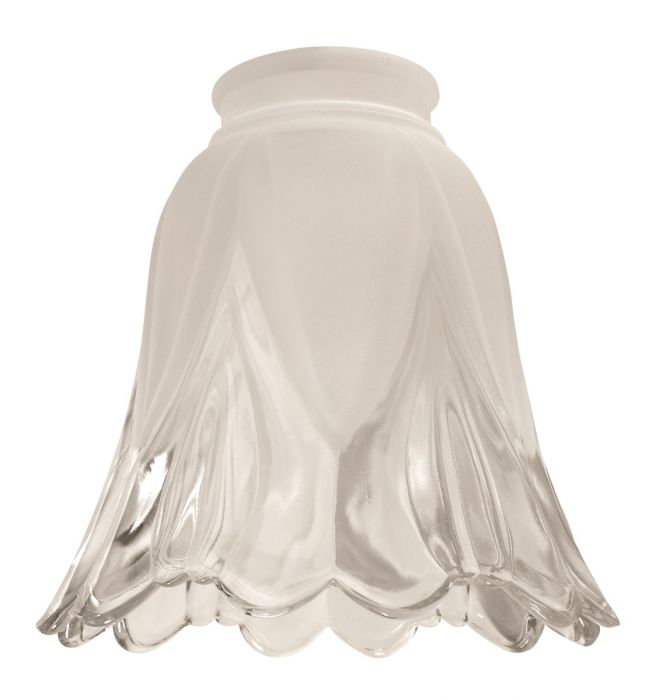 2 1/4" Glass- Frosted/Clear Scalloped Bell - 346