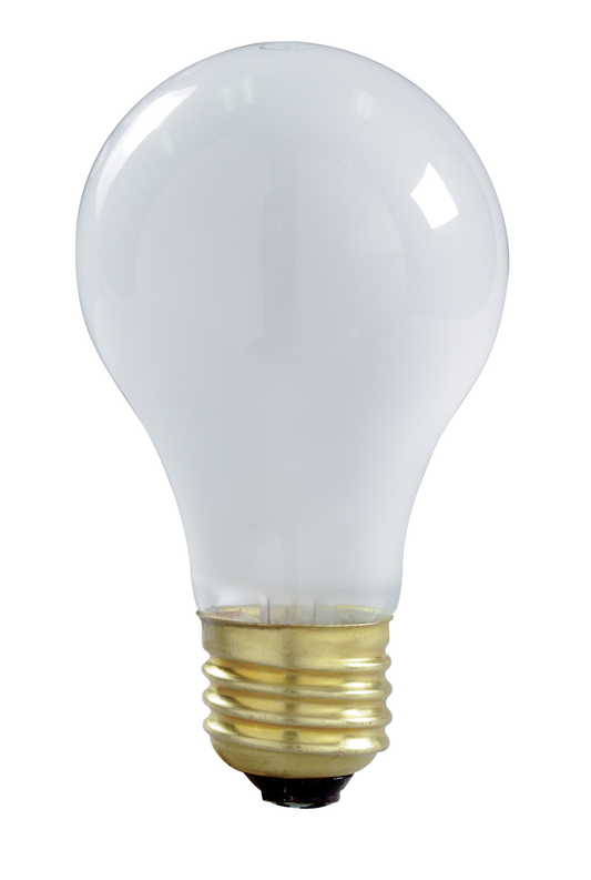 100 Watt A19 Incandescent; Frost; 2000 Average rated hours; 1200 Lumens; Med Left Hand Thread LHT base; 130 Volt