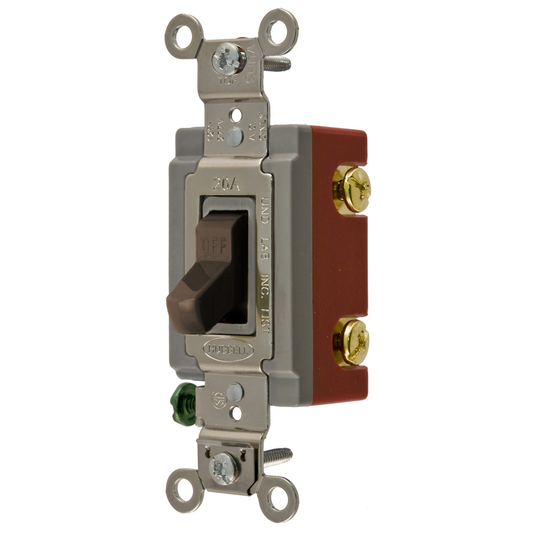20 Amp 120/277 VAC 2-Pole Brown Toggle Switch