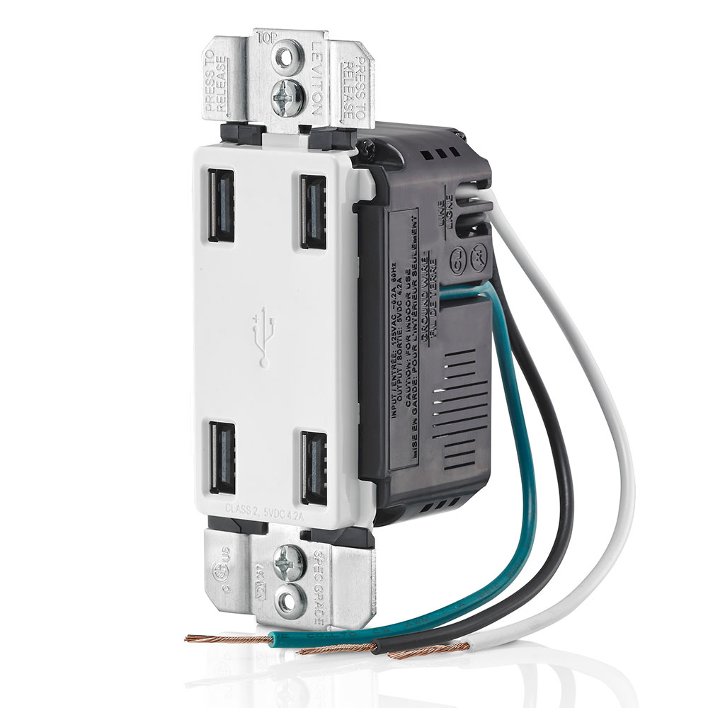 4.2A 4-Port USB Type-A Wall Outlet Charger