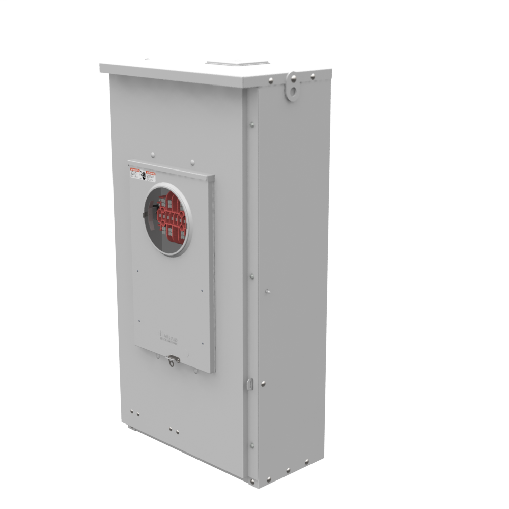 13 Terminal Ringless Large Closing Plate Test Switch Prewired 200-400 Ampere Painted Steel Single Front Piano Hinge Cover Hasp Current Transformer Mounting Included 120-208 Volt