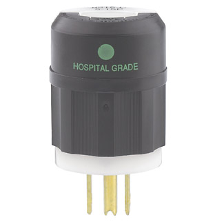 15 Amp, 125 Volt, Straight Blade Plug, Hospital Grade
