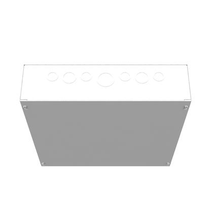 16x4X16 Screw Cover Type 1 UL Steel KOs Gray Cover w/Teardrop Slots Holes In Back