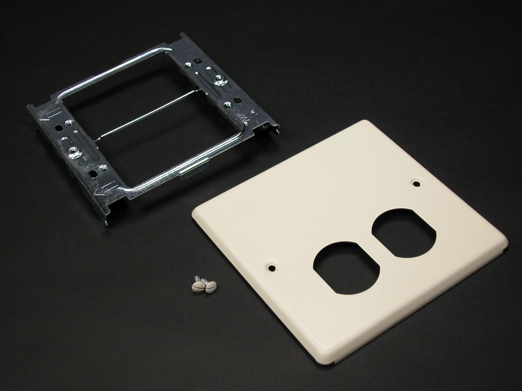 4047 Two-Gang Cover and Ortronics Series II Mini Adapter Fitting