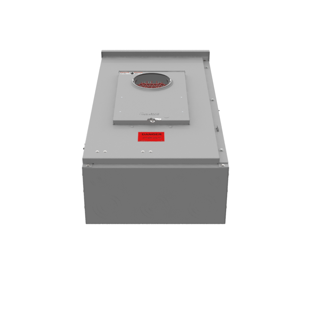 13 Terminal Ringless Large Closing Plate Test Switch Prewired 200-400 Ampere Painted Steel Single Front Piano Hinge Cover Hasp Current Transformer Mounting Included 277-480 Volt
