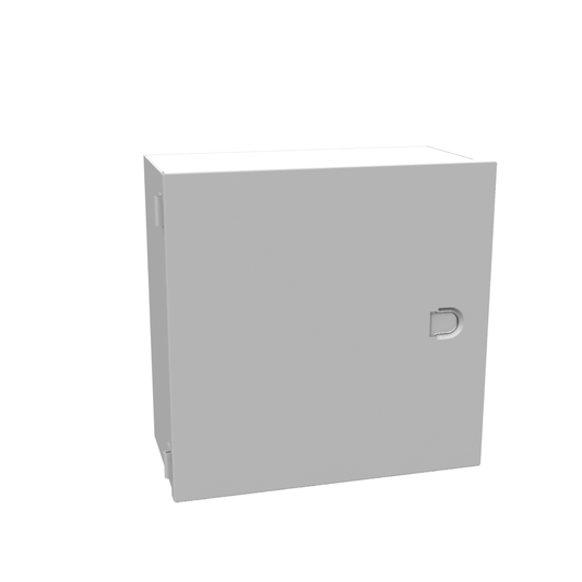 12x6x12 Hinge Cover Type 1 UL Listed Steel No Knockouts ANSI 61 Gray Flush Pull Ring Formed Hinges Mounting Holes In Back