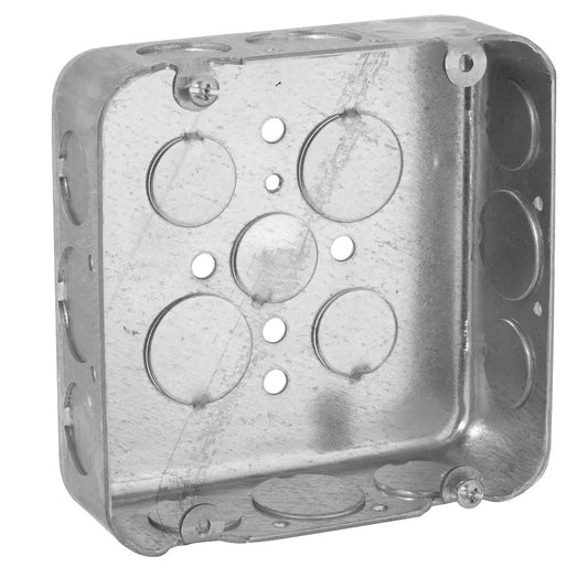 AR247 - 4-11/16" SQUARE BOX, 1-1/2 DEEP, 1/2 & 3/4 SIDE KNOCKOUTS, DRAWN