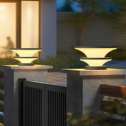 Waterproof Patio Pillar Lights Round Modern