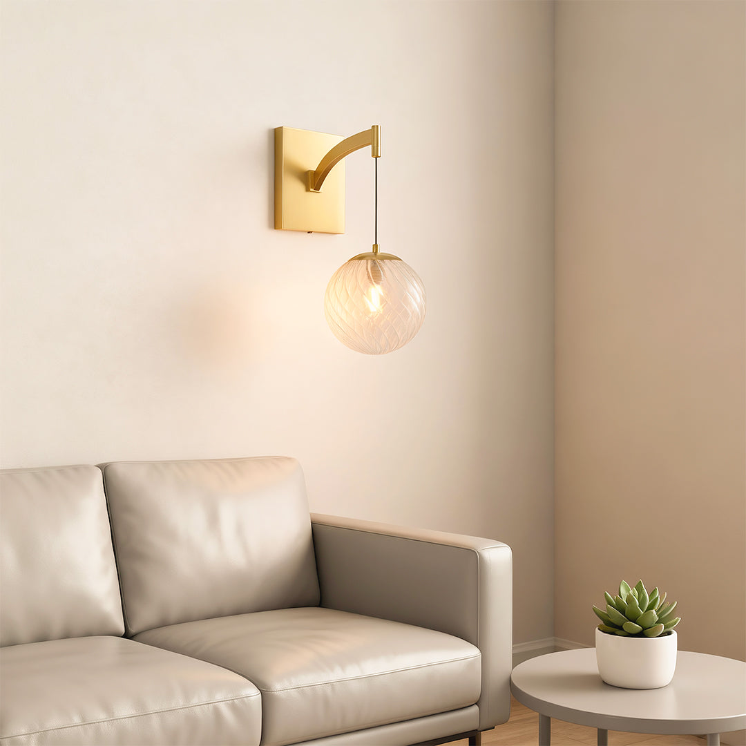 Wall Mounted Pendant Light Modern Minimalist Glass Ball Lamp