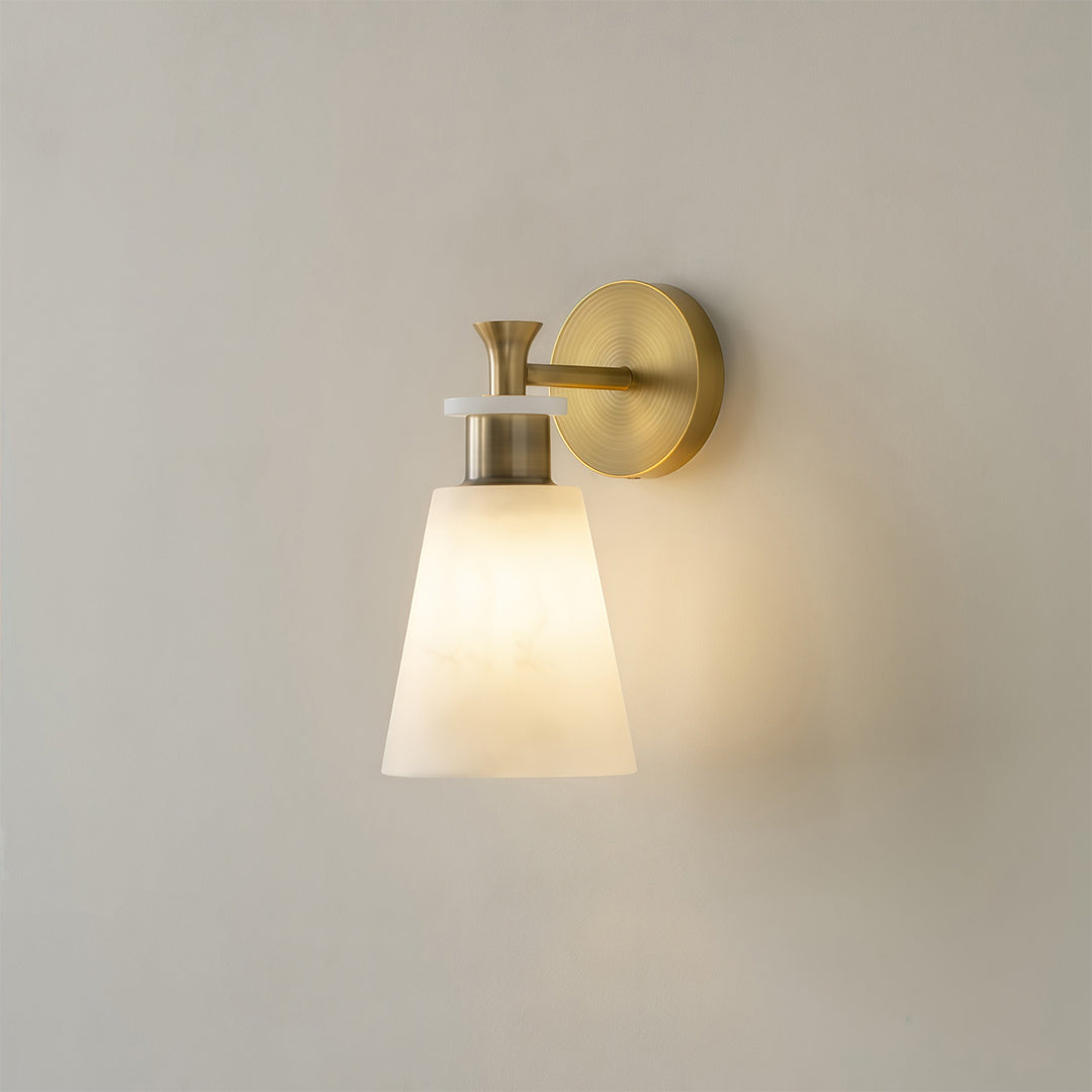Wall Sconce LED Light Minimalist Luxury Brass Marble Lamp
