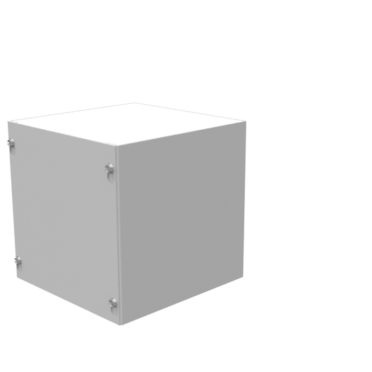 8x8x8 Screw Cover Type 1 UL Steel No KO Gray Cover w/ Teardrop Slots Holes In Back