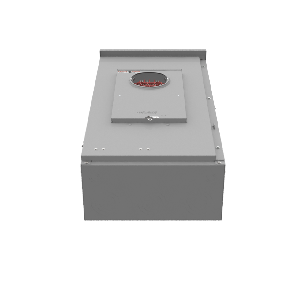 13 Terminal Ringless Large Closing Plate Test Switch Prewired 200-400 Ampere Painted Steel Single Front Piano Hinge Cover Hasp Current Transformer Mounting Included 120-208 Volt