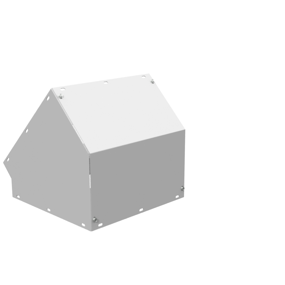 11.875x12x12.25 Wireway Elbow 45 Corner ANSI 61 Gray Steel