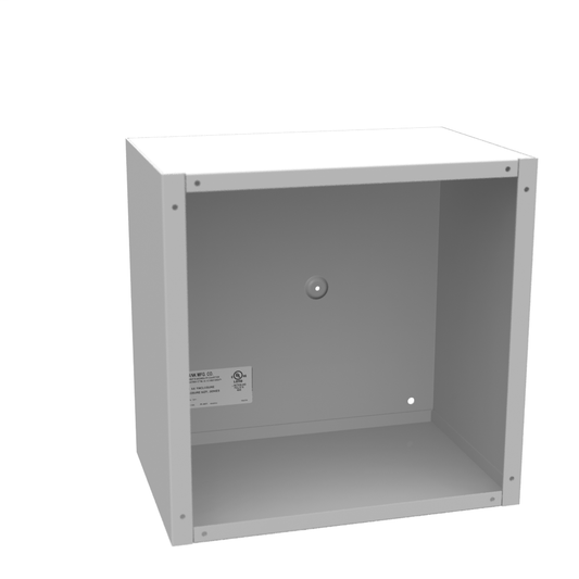 12x8x12 Screw Cover Type 1 UL Steel No KO Gray Cover w/ Teardrop Slots Holes In Back