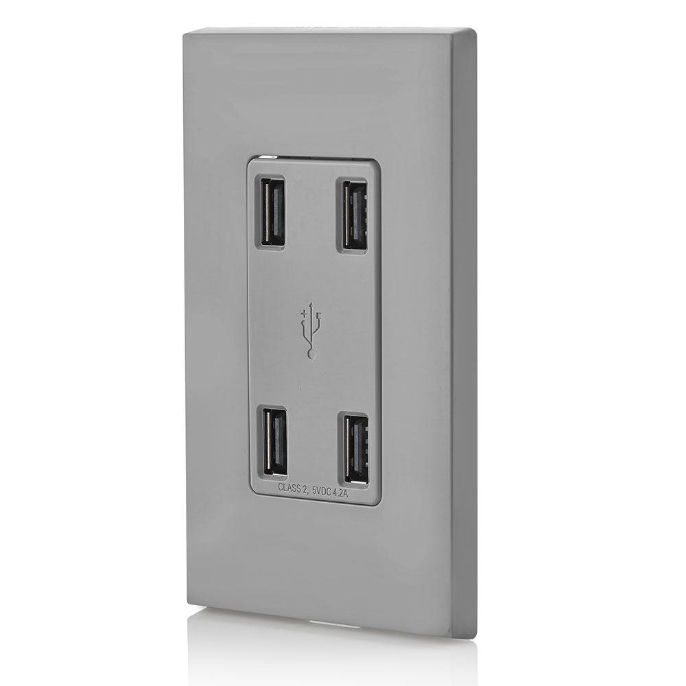 4.2A 4-Port USB Type-A Wall Outlet Charger