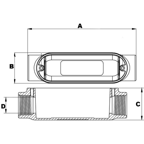 Aluminum Rigid Conduit Bodies C Type - Threaded 4"