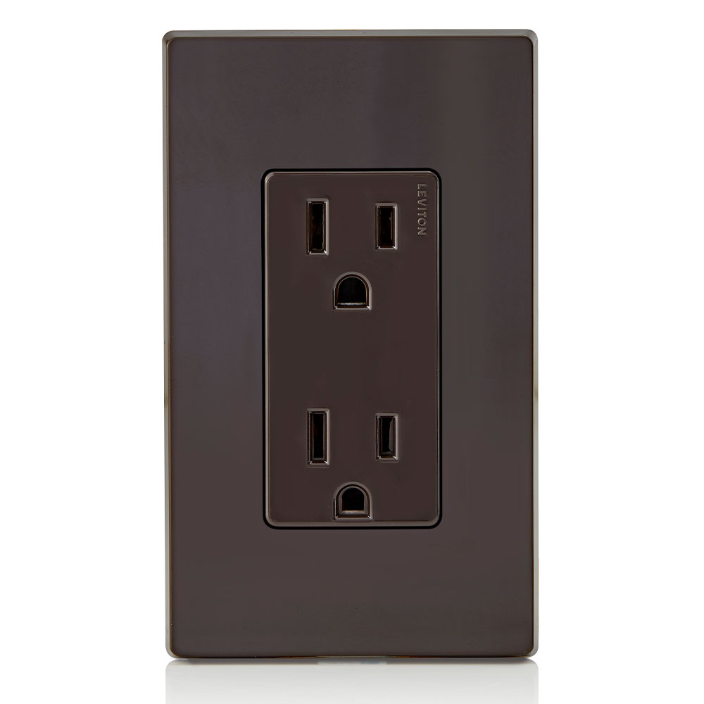 15 Amp Decora Duplex Outlet/Receptacle, Grounding, Brown
