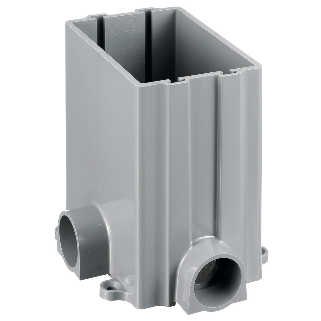 1-Gang Rectangular PVC Box, 3.00" Minimum Depth of Pour