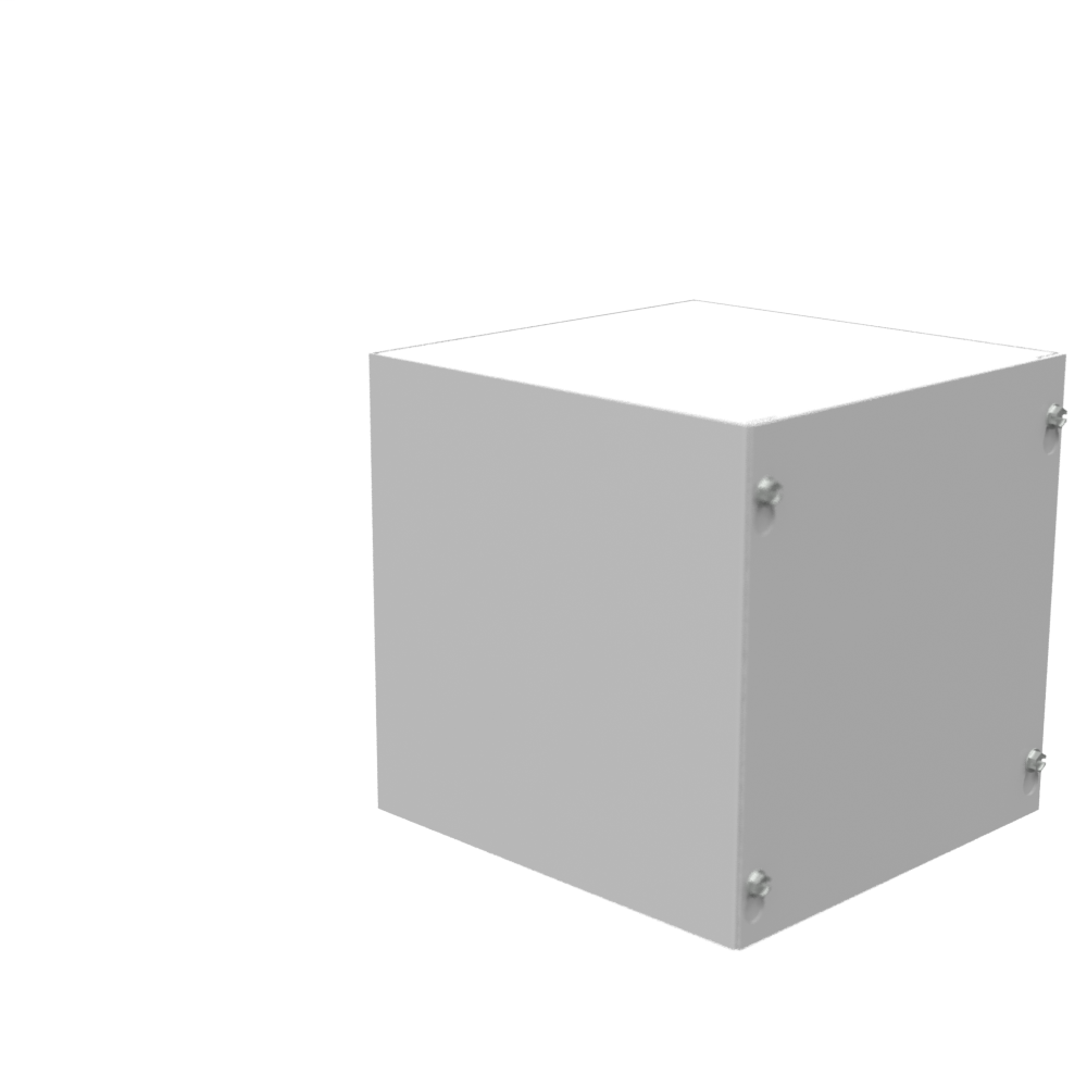 8x8x8 Screw Cover Type 1 UL Steel No KO Gray Cover w/ Teardrop Slots Holes In Back