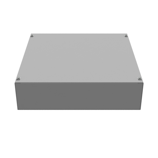 16x4X16 Screw Cover Type 1 UL Steel No KO Gray Cover w/ Teardrop Slots Holes In Back