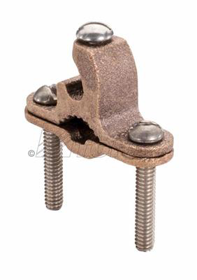 1/2" - 1" Bronze - Lay-In Lug Style Combination Ground Clamps for Bare Wire