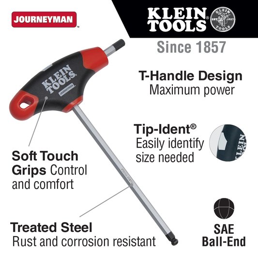 5/32-Inch Ball-End Hex Key, Journeyman™ T-Handle, 6-Inch