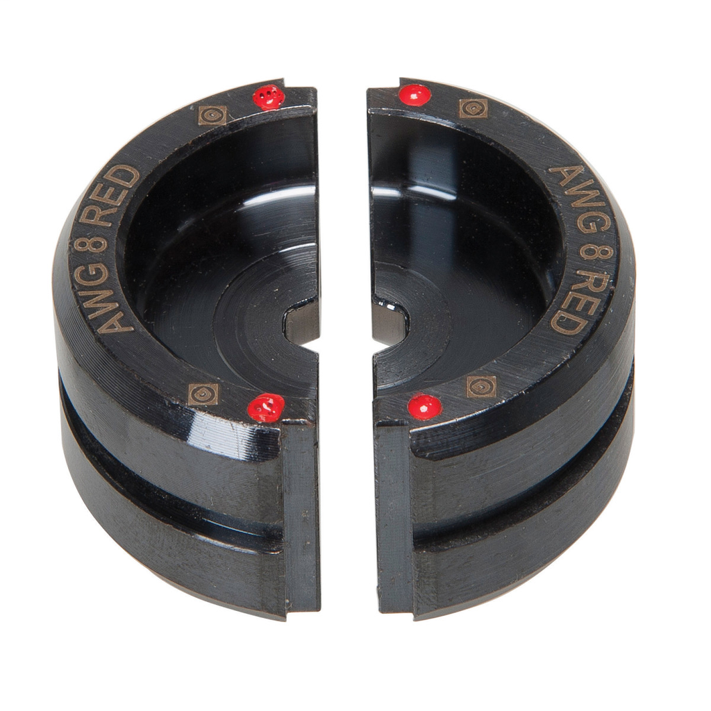 8 AWG Dies for Crimping Color-Coded Copper & Aluminum Lugs & Splices*(Require UA22 adapter when used with ECCXL, HCCX, & RCCX tools)