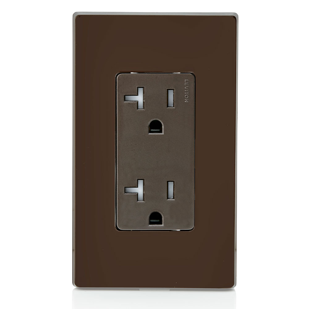 20 Amp Decora Tamper-Resistant Duplex Outlet/Receptacle, Grounding