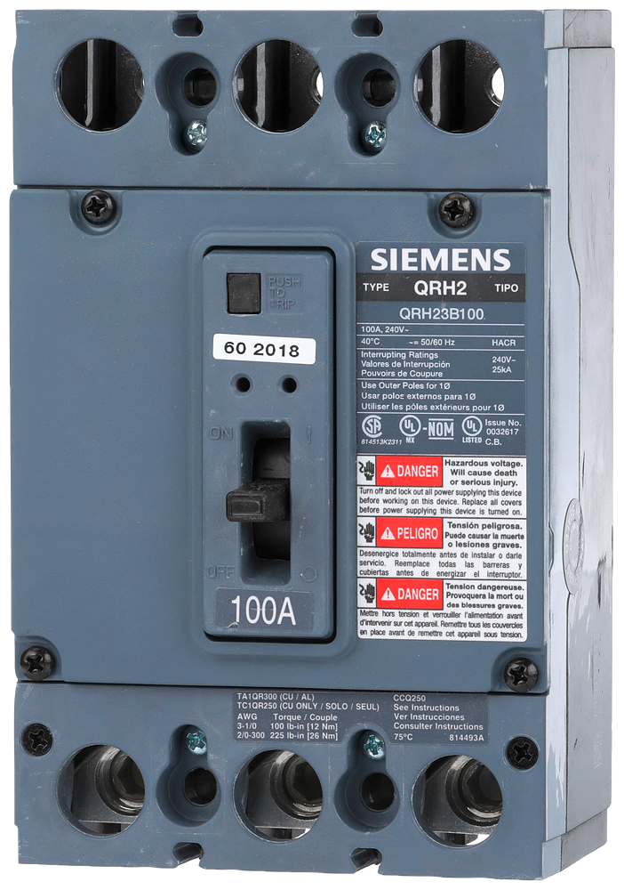 BREAKER QR 3P 100A 240V 25KA