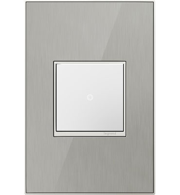 adorne® Brushed Stainless 1-Gang Screwless Wall Plate