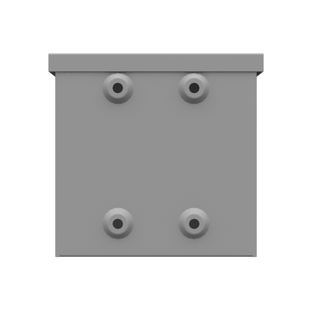 6x4X6 Screw Cover Type 3R UL Steel No KO ANSI 61 Gray Quad D KO For Lock Holes In Back