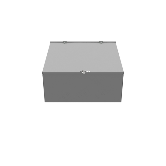 18x8x18 Hinge Cover Type 3R UL Listed Steel Knockouts ANSI 61 Gray Formed Hinges Padlocking Flip Latch Emboss Mounting Holes In Back