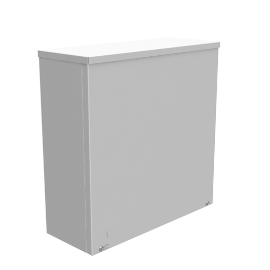 16x6x16 Screw Cover Type 3R UL Listed Steel No Knockouts ANSI 61 Gray Quad D Knockout For Lock Emboss Mounting Holes In Back