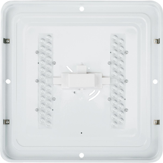 14"- LED Flush with White Acrylic Lens - Square - White Finish - 120V