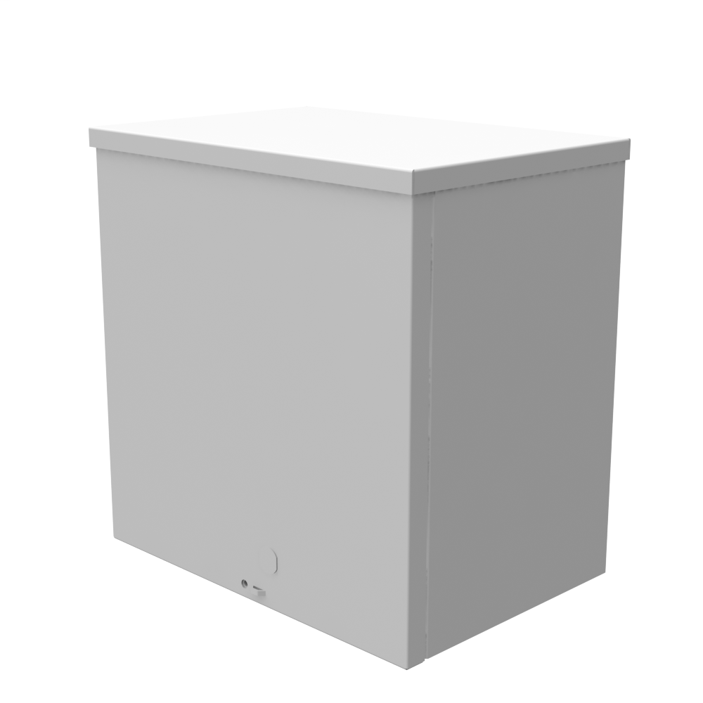 12x8x12 Screw Cover Type 3R UL Steel No KO ANSI 61 Gray Quad D KO For Lock  Holes In Back