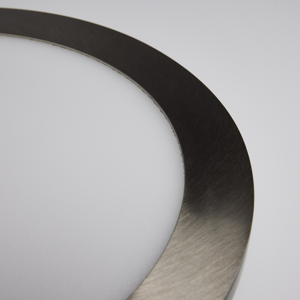 16 watt; 9" Flush Mount LED Fixture; 3000K; Brushed Nickel finish; 120/277 volts