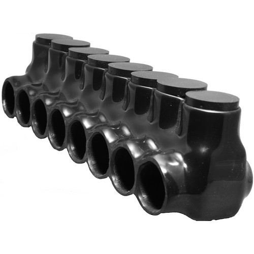 Black Insulated Multi-Cable Connector - Single Entry 8 Ports 1/0 - 14