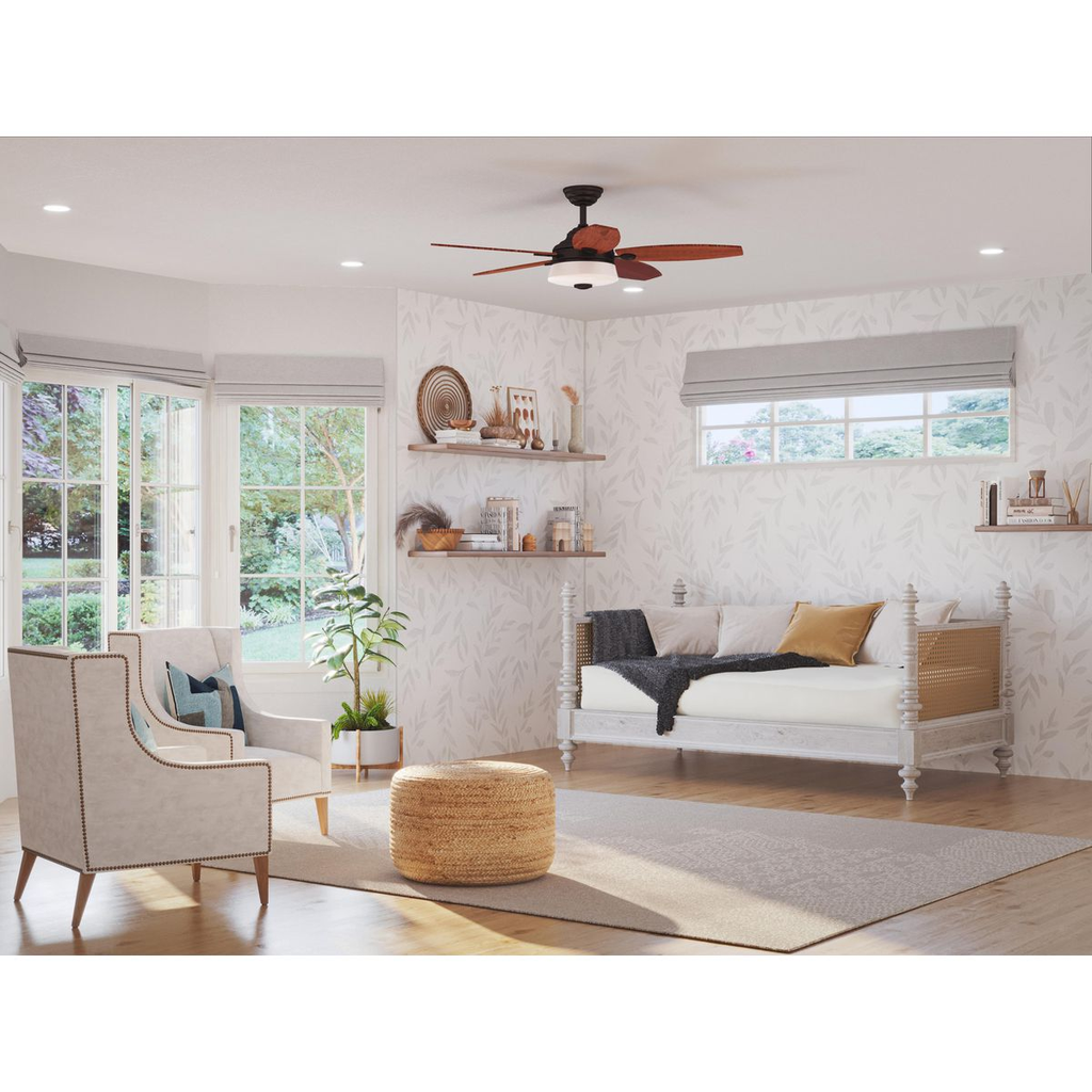 54" 5 Blade Fan w/ LED Light in Antique Bronze