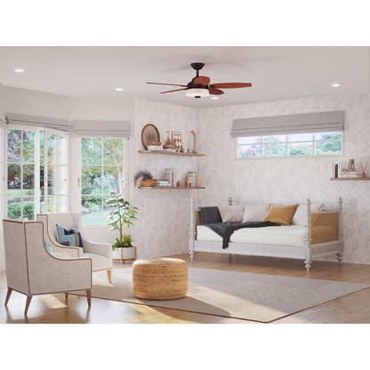 54" 5 Blade Fan w/ LED Light in Antique Bronze