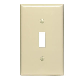 1-Gang Toggle Switch Wallplate, Standard Size, Thermoplastic Nylon, Ivory