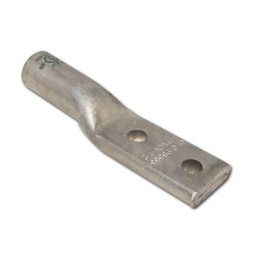 Aluminum Long Barrel 2 Hole Compression Lugs 600 MCM - 3/8 Stud