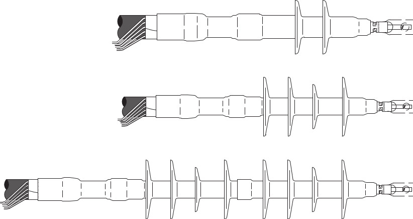 3M Cold Shrink QT-III Termination Kit 7642-S-2, CN, JCN Cable, 5-15 kV, Insulation OD 0.64-1.08 in, 1/kit