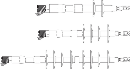 3M Cold Shrink QT-III Termination Kit 7642-S-2, CN, JCN Cable, 5-15 kV, Insulation OD 0.64-1.08 in, 1/kit