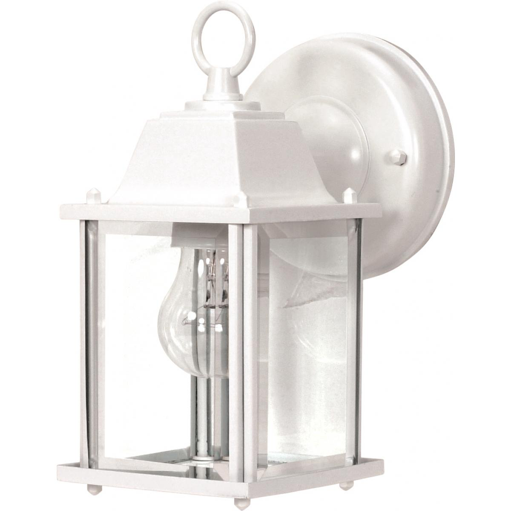 1 Light, 8-5/8 in., Wall Lantern, Cube Lantern with Clear Beveled Glass, Color retail packaging