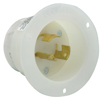 20 Amp, 125/250 Volt, Flanged Inlet Locking Receptacle, Industrial Grade