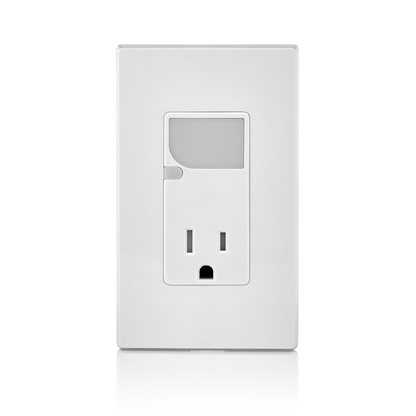 15 Amp Decora Tamper-Resistant Outlet/Receptacle / LED Guide Light Combination Device, White